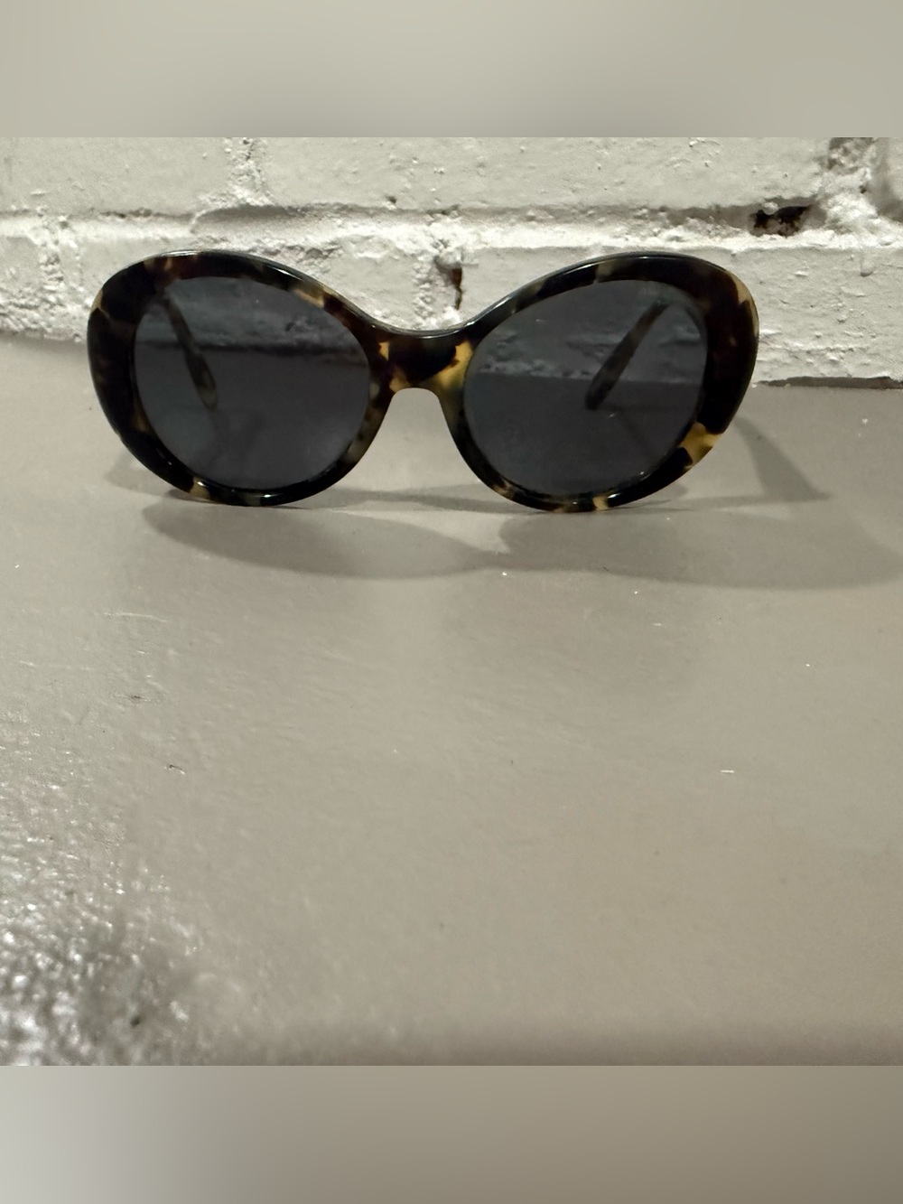 Vintage Ralph Lauren Tortoiseshell Oval Sunglasses with Dark Lenses